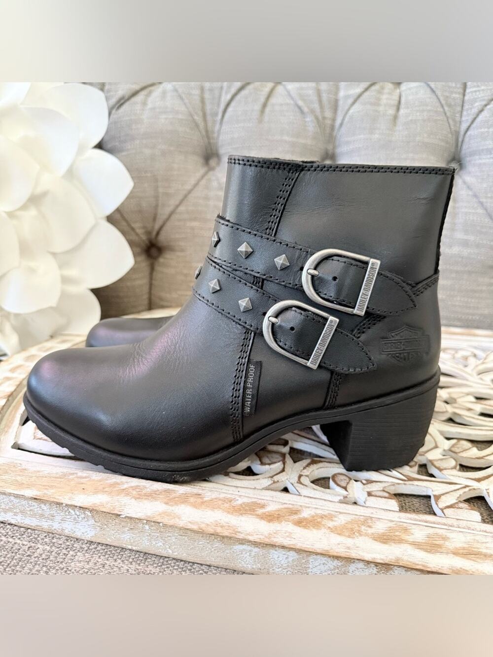 Harley Davidson Black Ankle Boots Women’s 9.5
